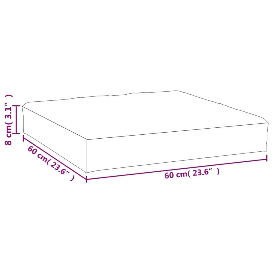 Coussin de palette rose 60x60x8 cm tissu oxford - 7