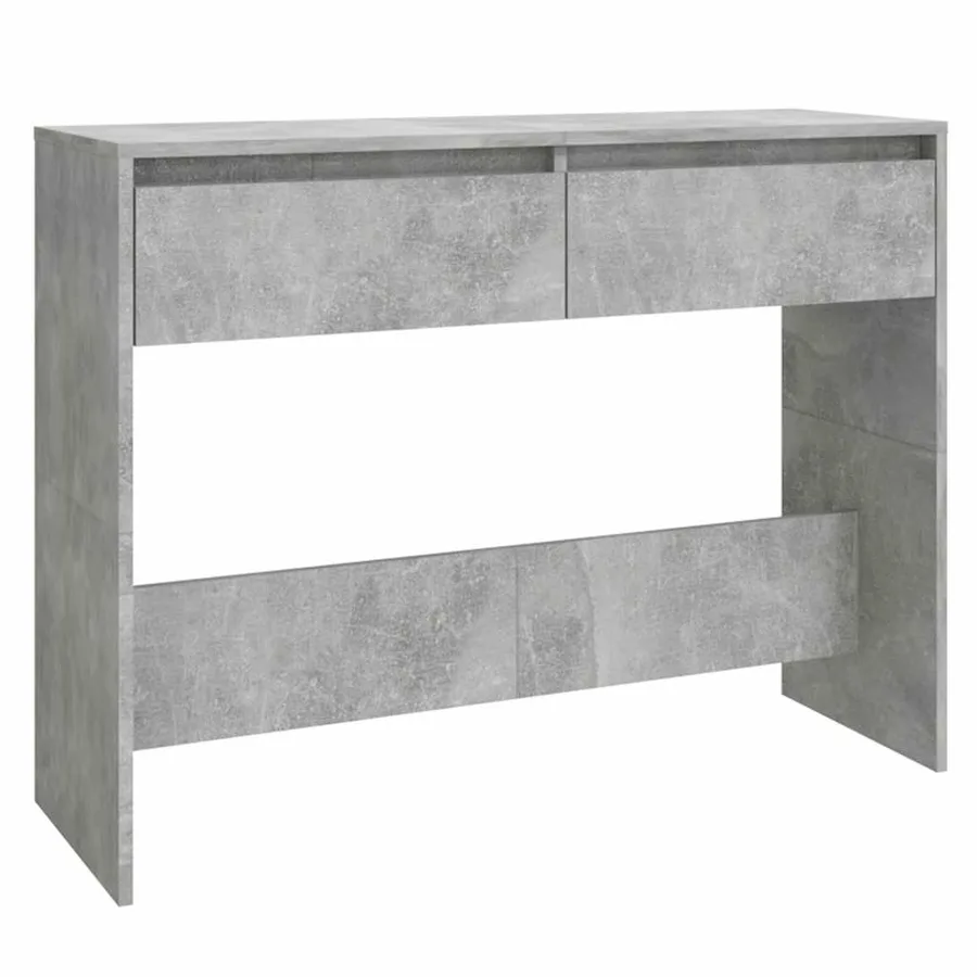 Table console gris béton 100x35x76,5 cm bois d'ingénierie - 2