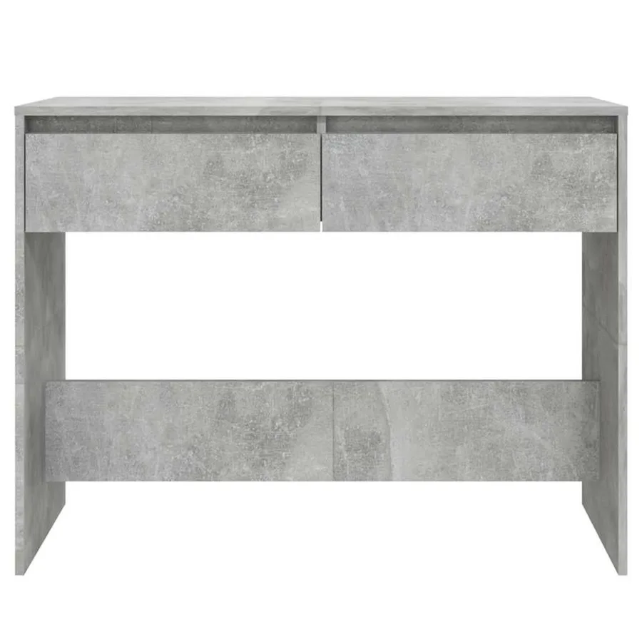 Table console gris béton 100x35x76,5 cm bois d'ingénierie - 5