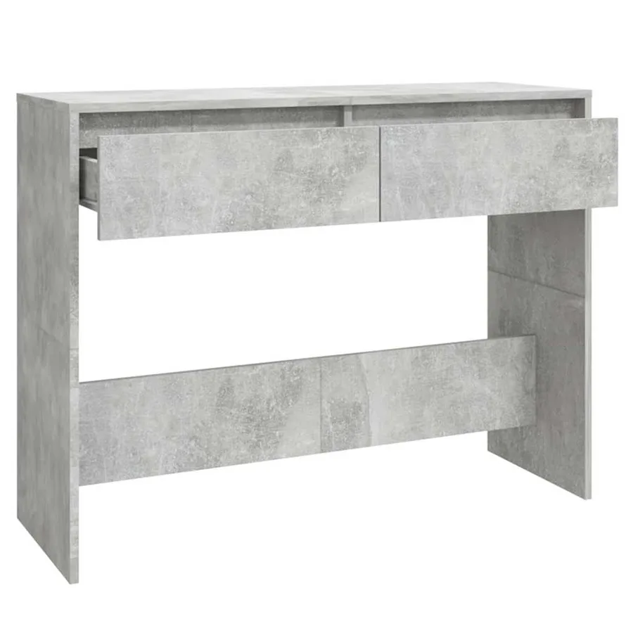 Table console gris béton 100x35x76,5 cm bois d'ingénierie - 6