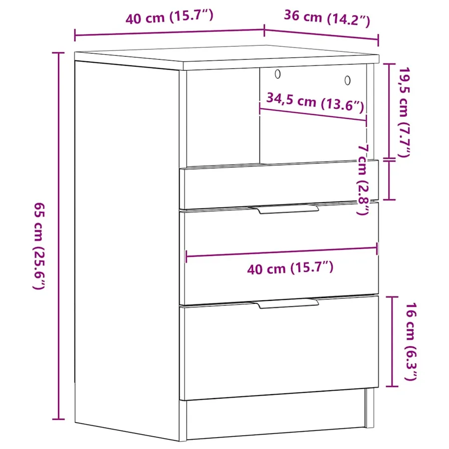 Tables de chevet 2 pcs Blanc Bois d'ingénierie - 10