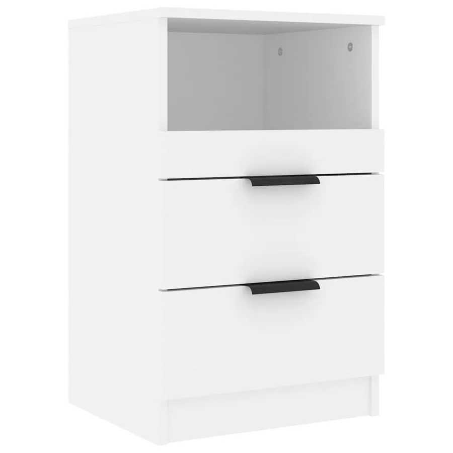 Tables de chevet 2 pcs Blanc Bois d'ingénierie - 5