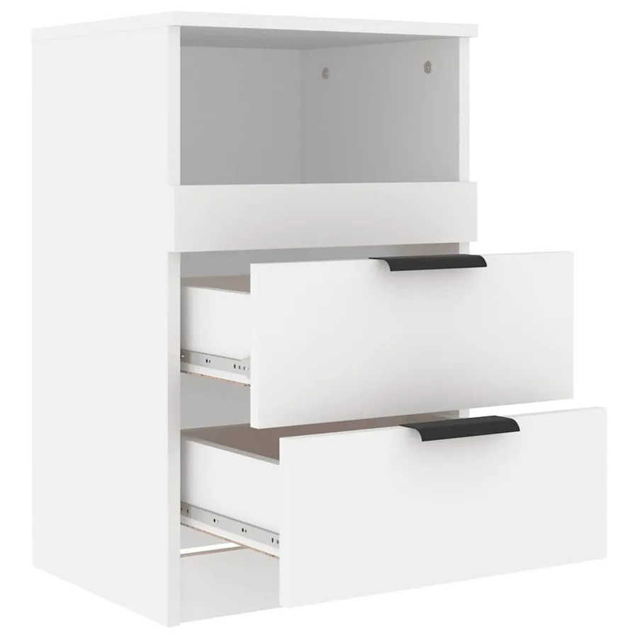 Tables de chevet 2 pcs Blanc Bois d'ingénierie - 7