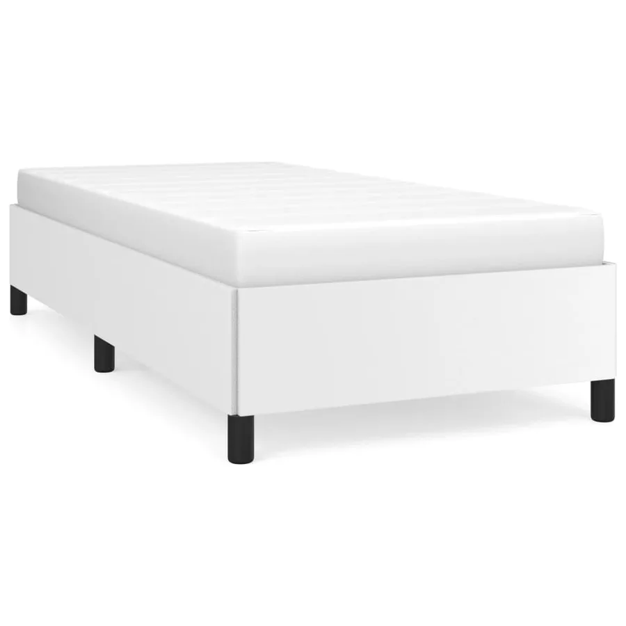 Cadre de lit sans matelas blanc 90x190 cm similicuir - 2