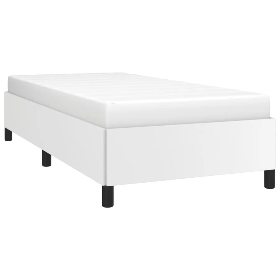 Cadre de lit sans matelas blanc 90x190 cm similicuir - 3
