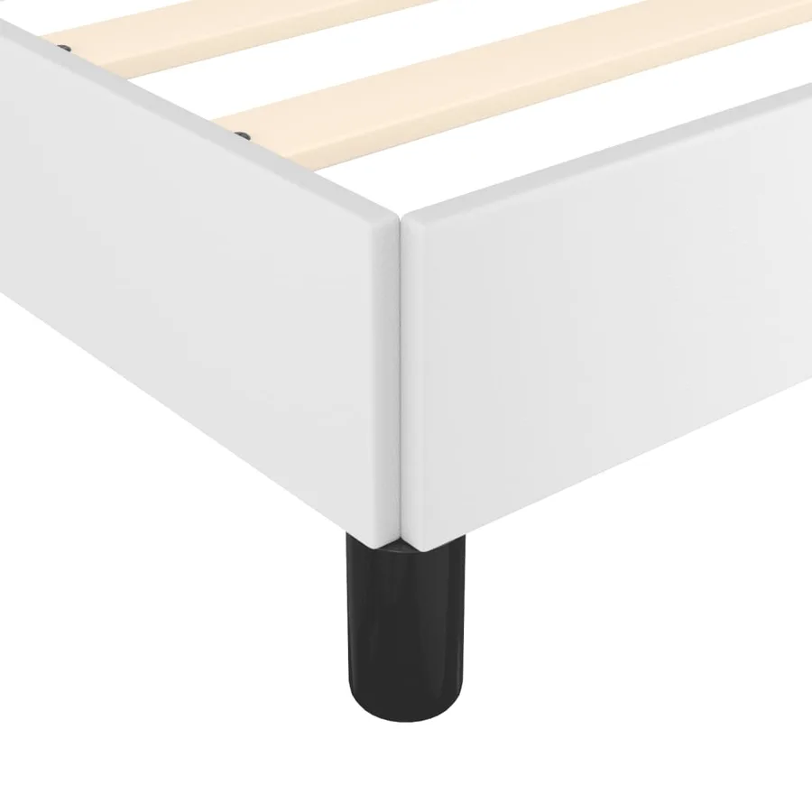Cadre de lit sans matelas blanc 90x190 cm similicuir - 7
