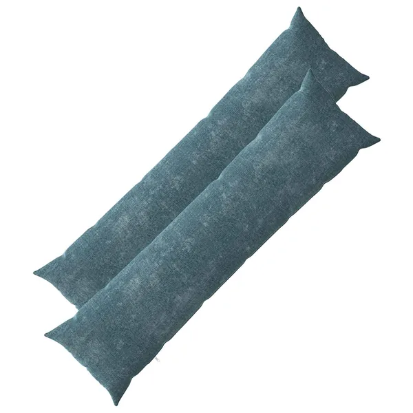 Housse de coussin 2 pcs HEERLEN Bleu 40 x 145 cm Tissu Chenille