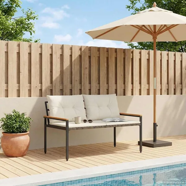 Banc extérieur 2 -Seater 116 x 67,5 x 72 cm polyrotin