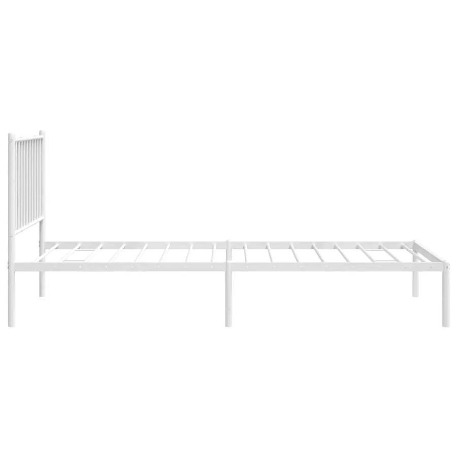 Cadre de lit métal sans matelas avec tête de lit blanc 80x200cm - 6