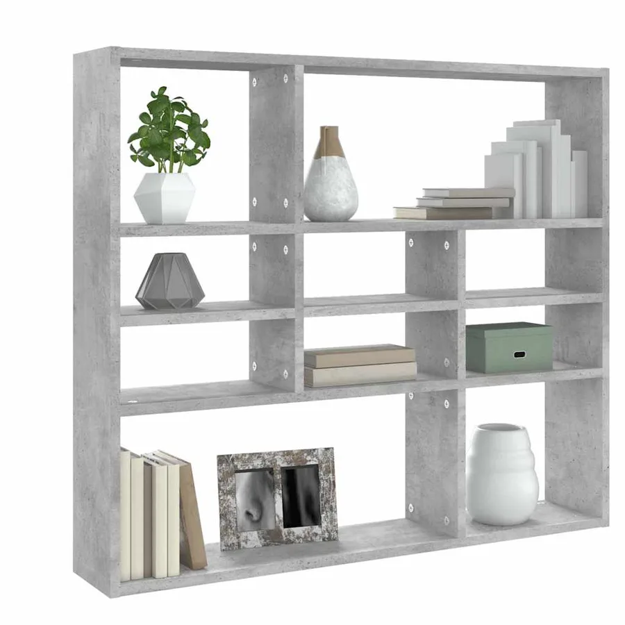 Étagère murale Gris béton 90x16x78 cm Bois d’ingénierie - 3