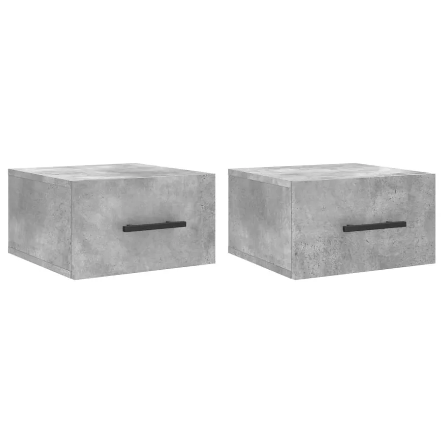 Tables de chevet murales 2 pcs gris béton 35x35x20 cm - 2