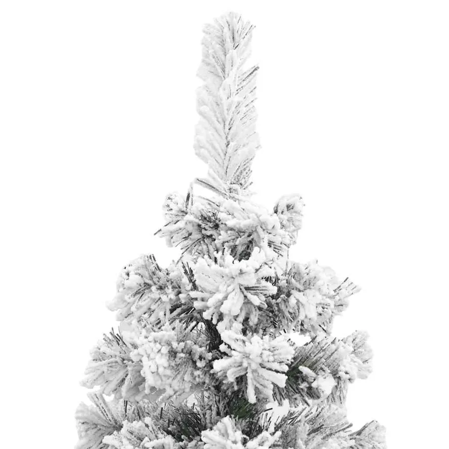 Sapin de Noël artificiel mince flocon de neige vert 210 cm PVC - 4