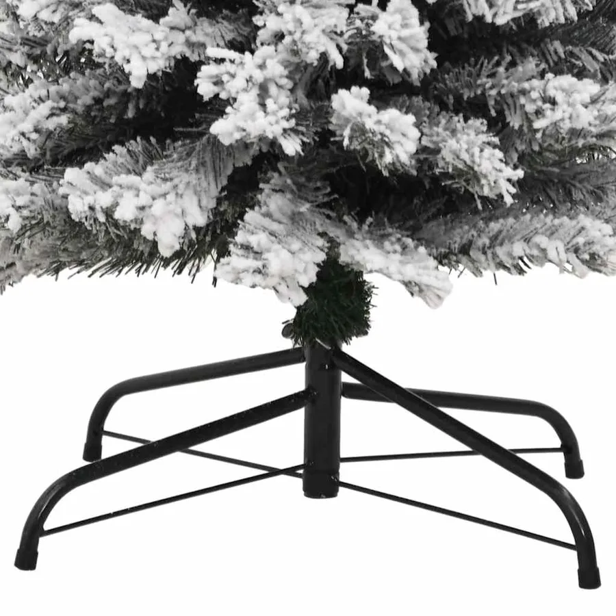 Sapin de Noël artificiel mince flocon de neige vert 210 cm PVC - 6