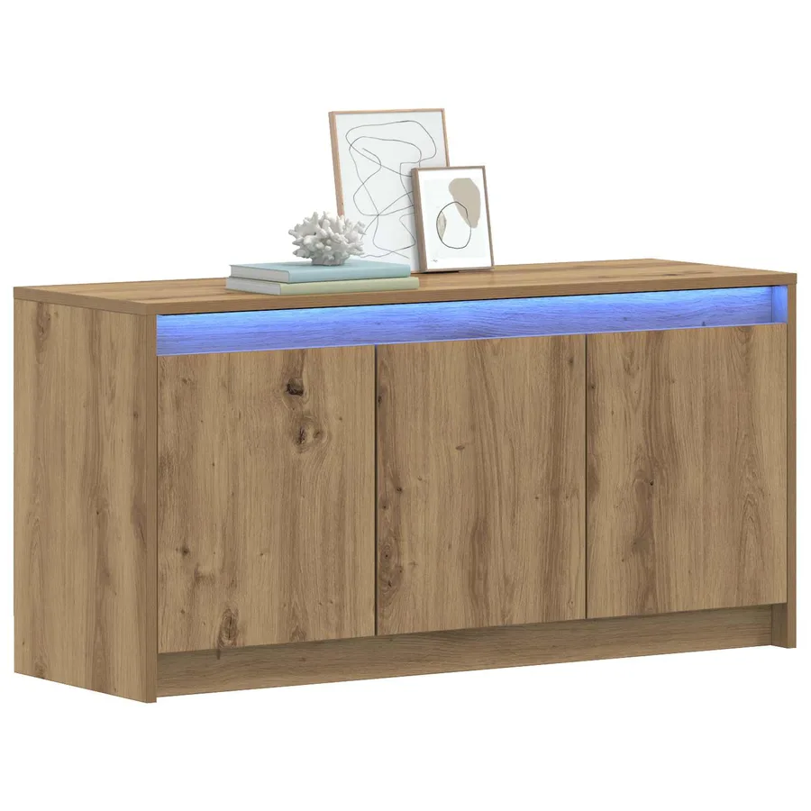 Meuble TV 100 x 34 x 50 cm Chêne artisanal Bois d'ingénierie - 2