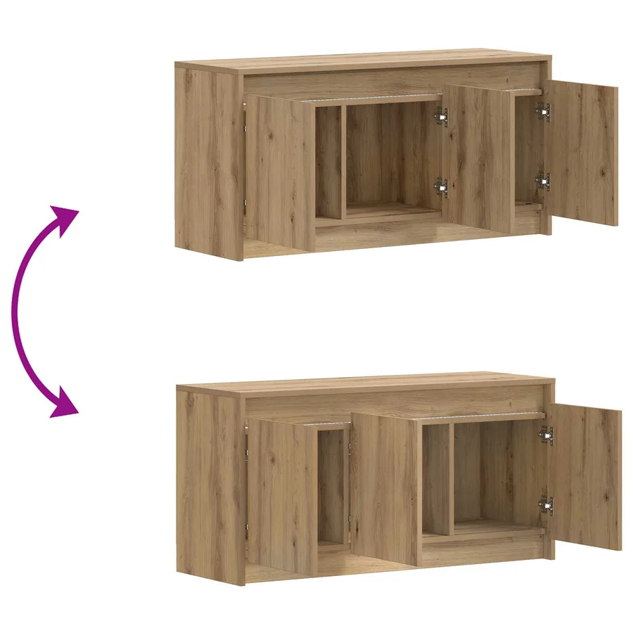 Meuble TV 100 x 34 x 50 cm Chêne artisanal Bois d'ingénierie - 6