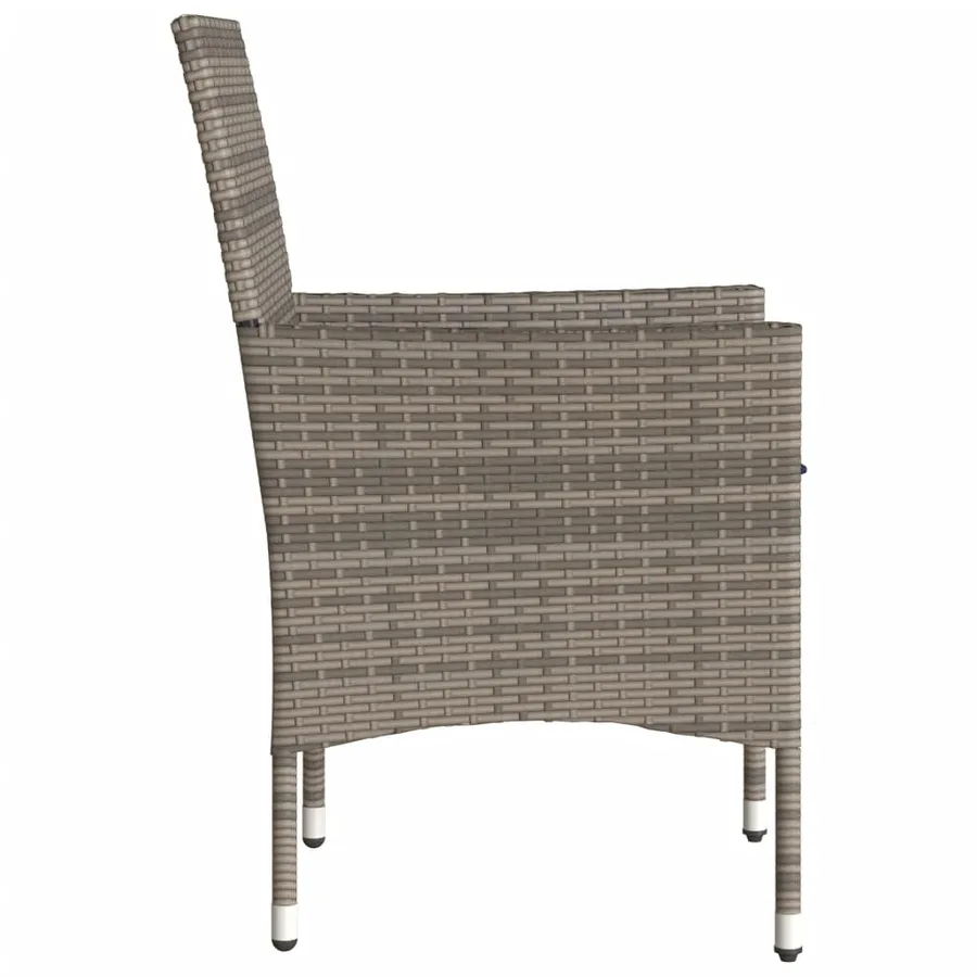 Chaises de jardin avec coussins lot de 2 gris résine tressée - 6