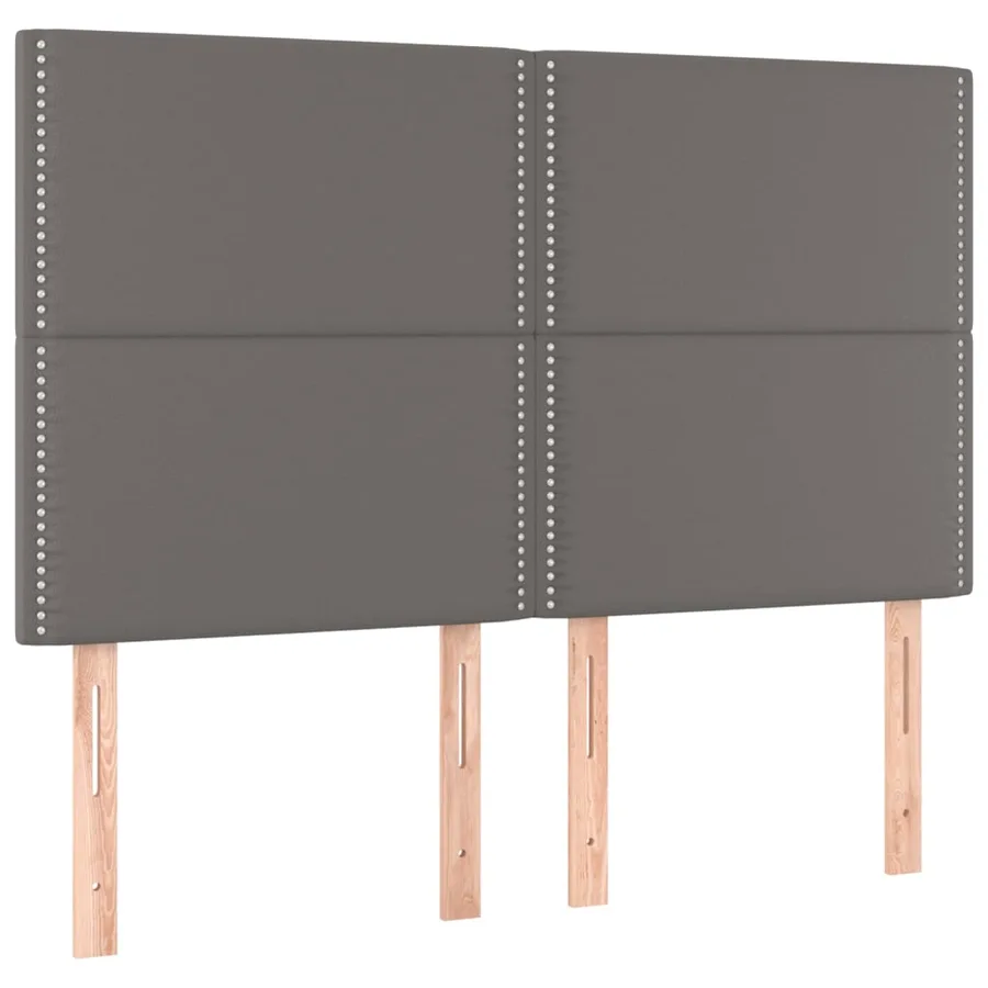 Sommier à lattes de lit avec matelas Gris 140x200 cm Similicuir - 6