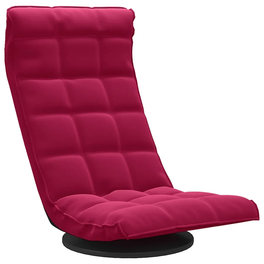 Chaise de sol pivotante Rouge bordeaux Velours - 2