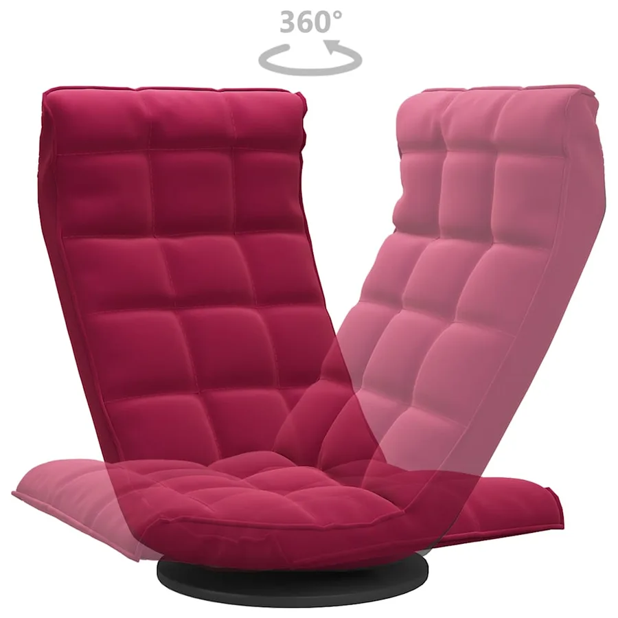 Chaise de sol pivotante Rouge bordeaux Velours - 5