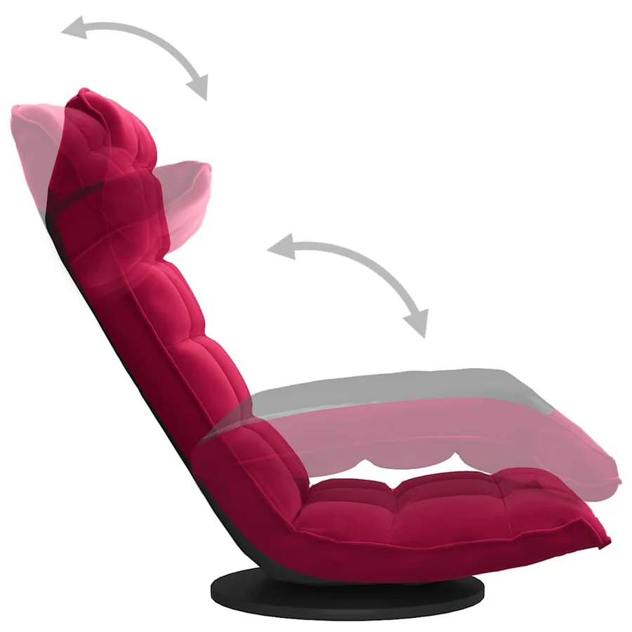 Chaise de sol pivotante Rouge bordeaux Velours - 6