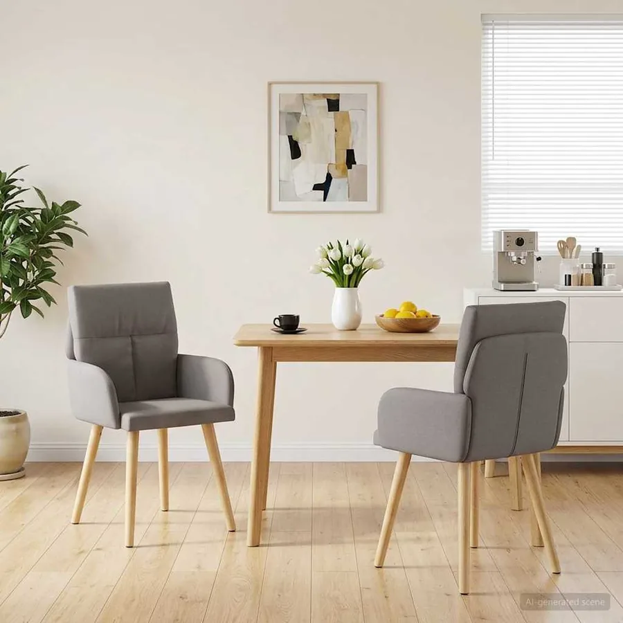 Chaises de salle à manger 2 pcs Tissu Taupe 60 x 56 x 96 cm