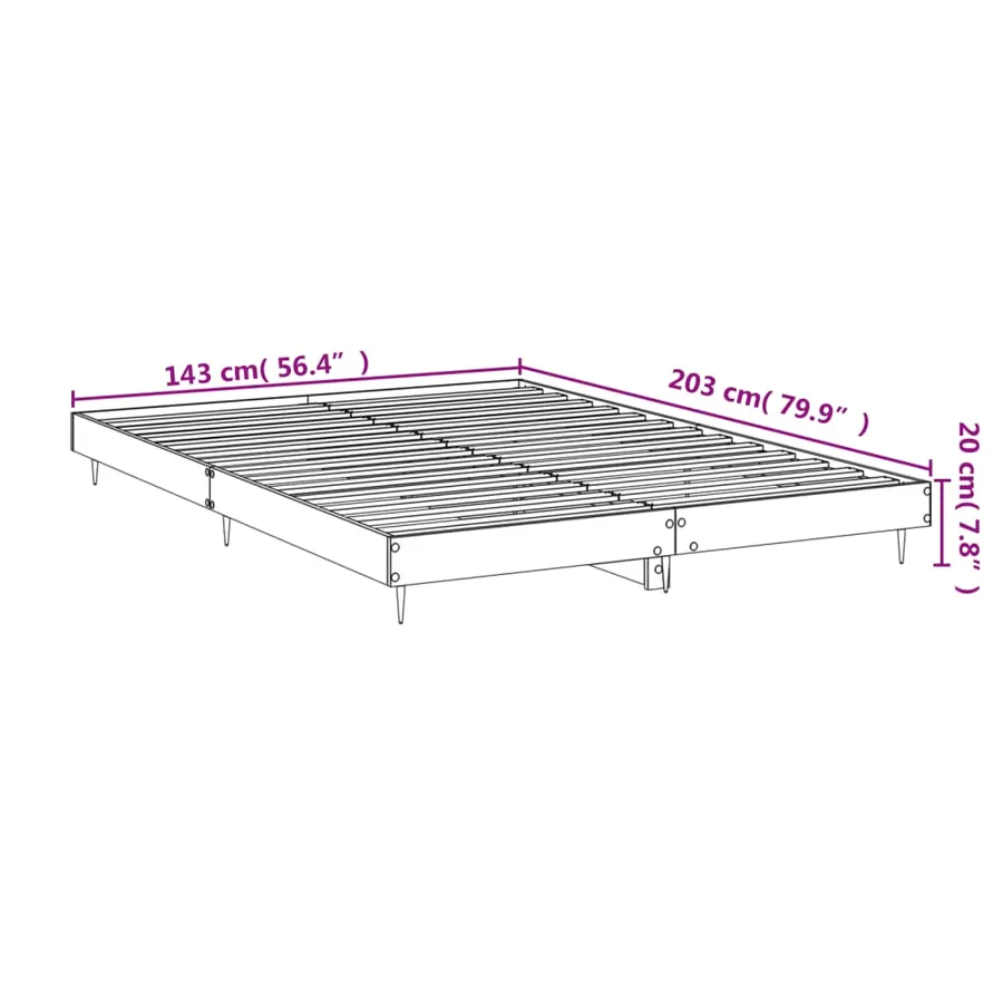 Cadre de lit sans matelas blanc 140x200 cm bois d'ingénierie - 10