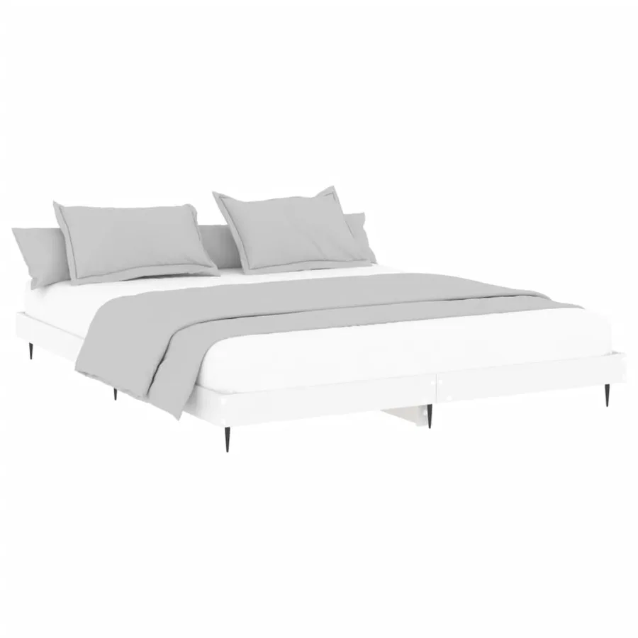 Cadre de lit sans matelas blanc 140x200 cm bois d'ingénierie - 3