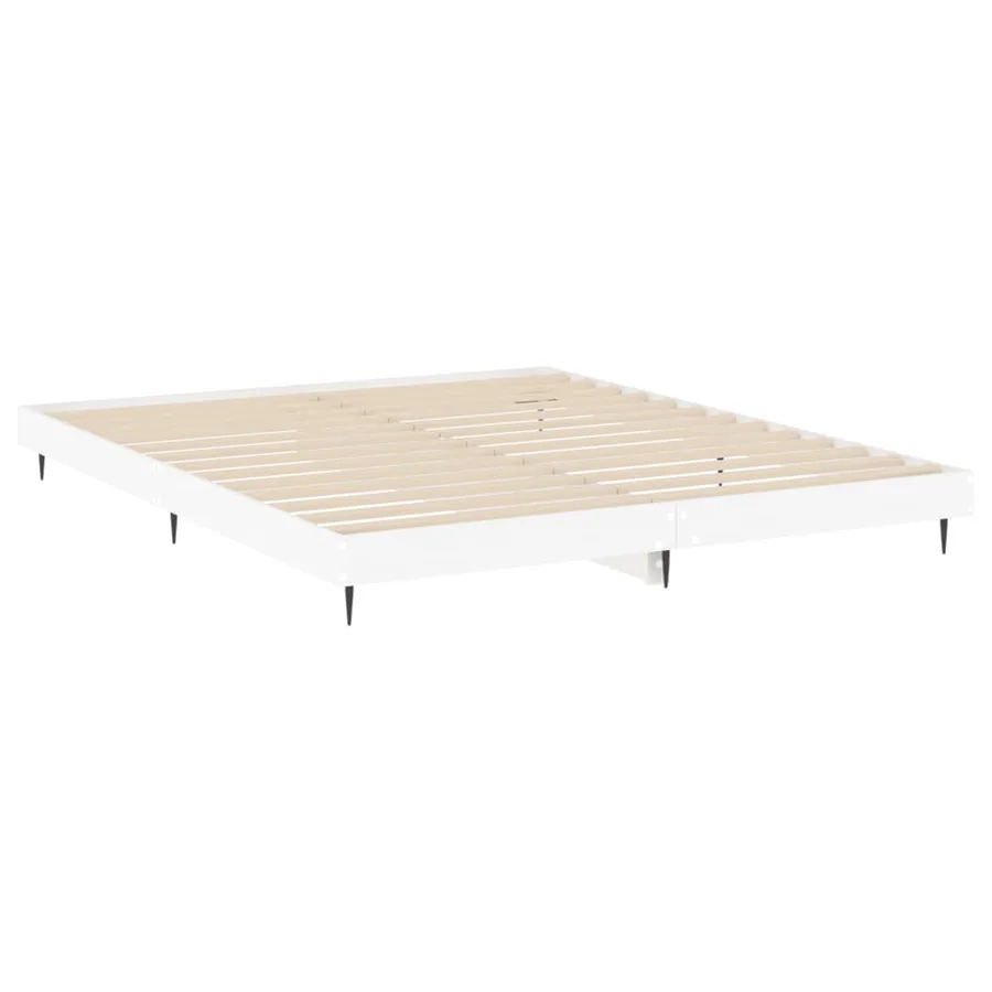 Cadre de lit sans matelas blanc 140x200 cm bois d'ingénierie - 5