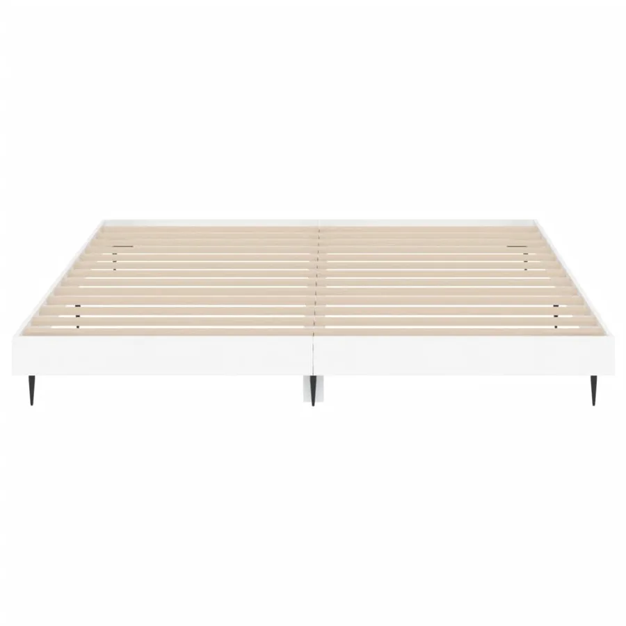 Cadre de lit sans matelas blanc 140x200 cm bois d'ingénierie - 6