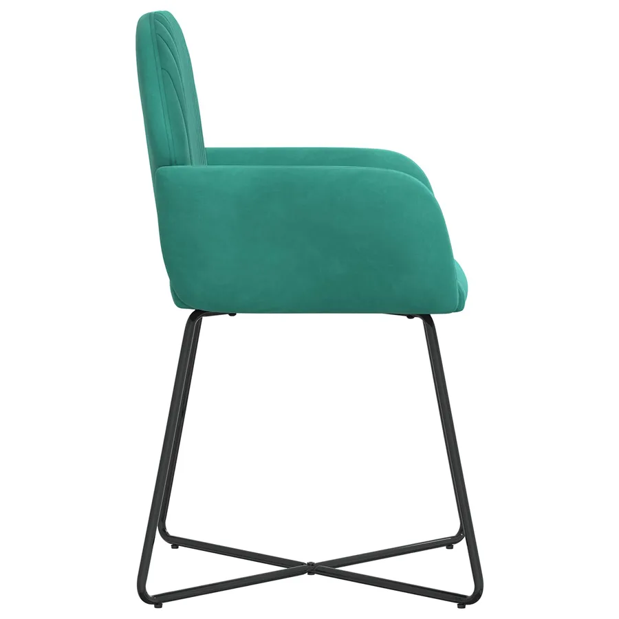 Chaises de salle à manger 4 pcs Velours Turquoise - 4