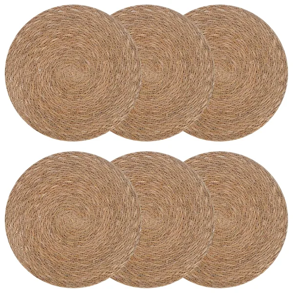 Dessous de verre en herbe marine 6 pcs Naturel Ø 30 cm