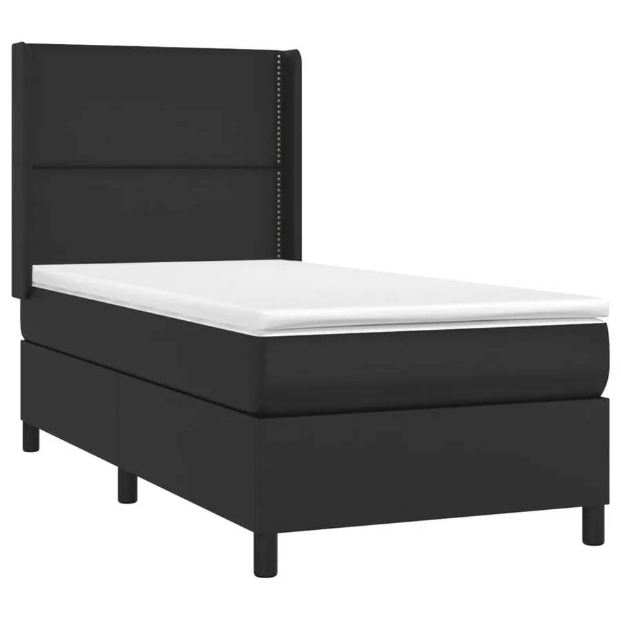 Sommier à lattes de lit matelas LED Noir 80x200 cm Similicuir - 4