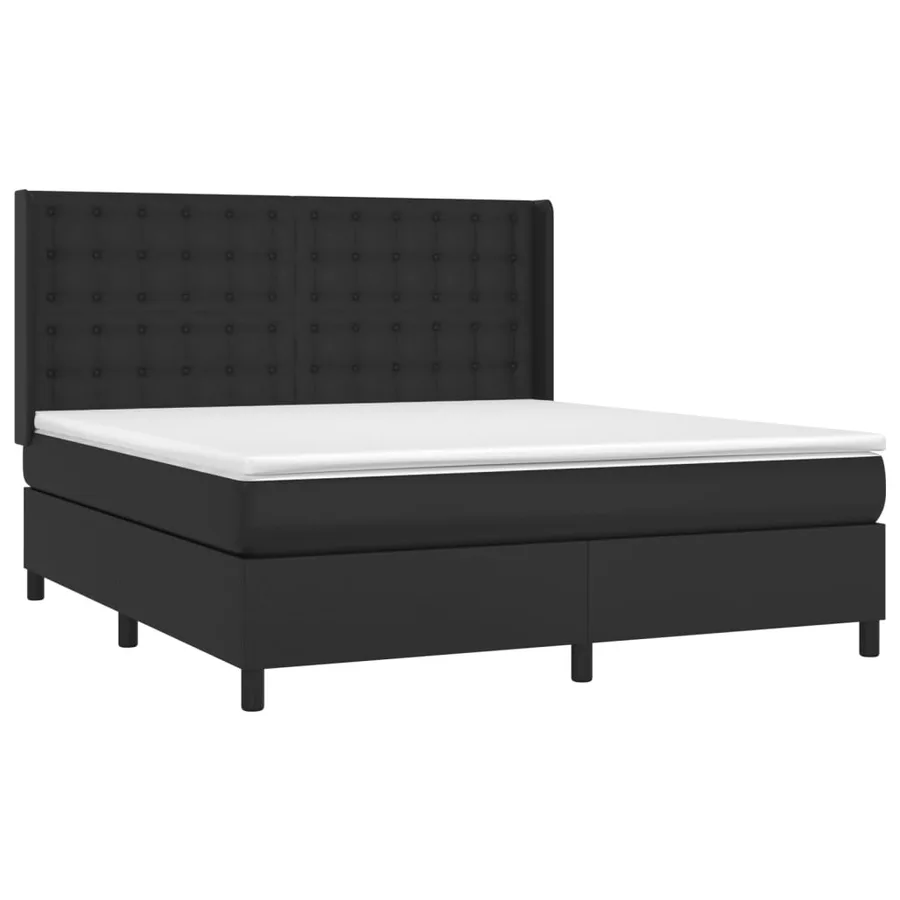 Sommier à lattes de lit matelas LED Noir 160x200cm Similicuir - 4