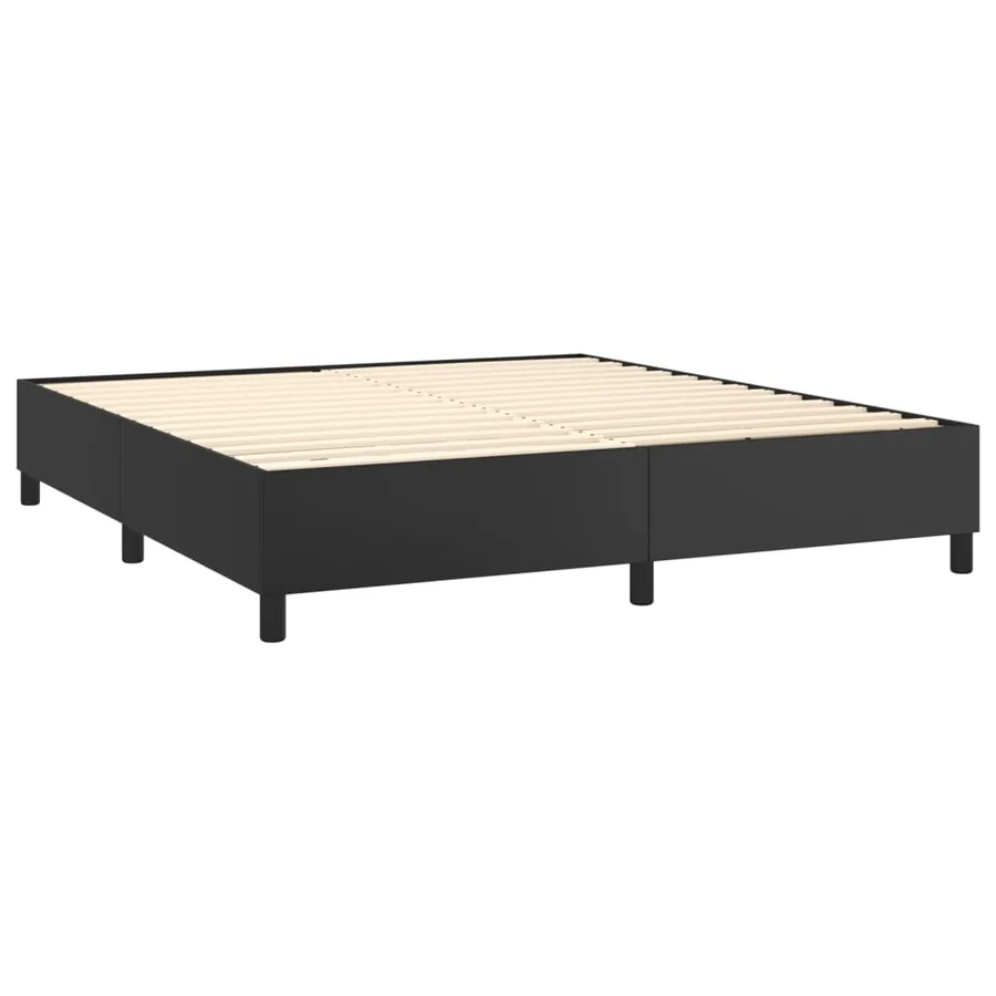 Sommier à lattes de lit matelas LED Noir 160x200cm Similicuir - 5