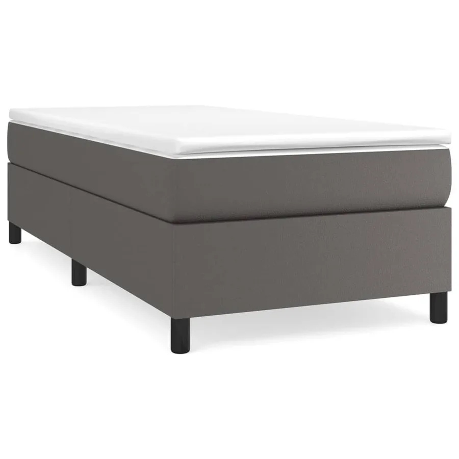 Sommier à lattes de lit avec matelas Gris 100x200 cm Similicuir - 2
