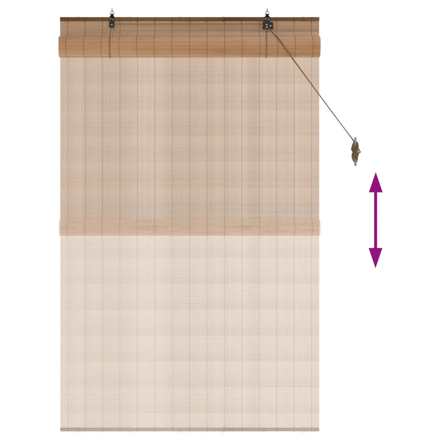 Store enrouleur Marron 90 x 160 cm Bambou - 6