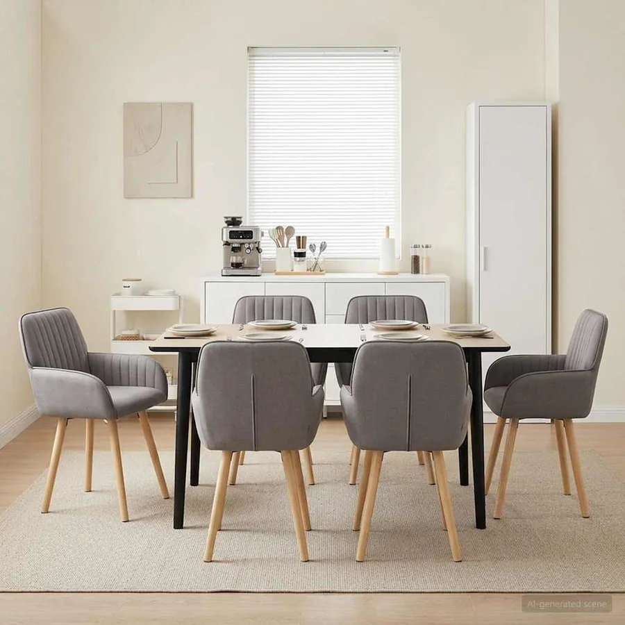 Chaises de salle à manger 6 pcs Tissu Taupe 56,5 x 50 x 87,5 cm