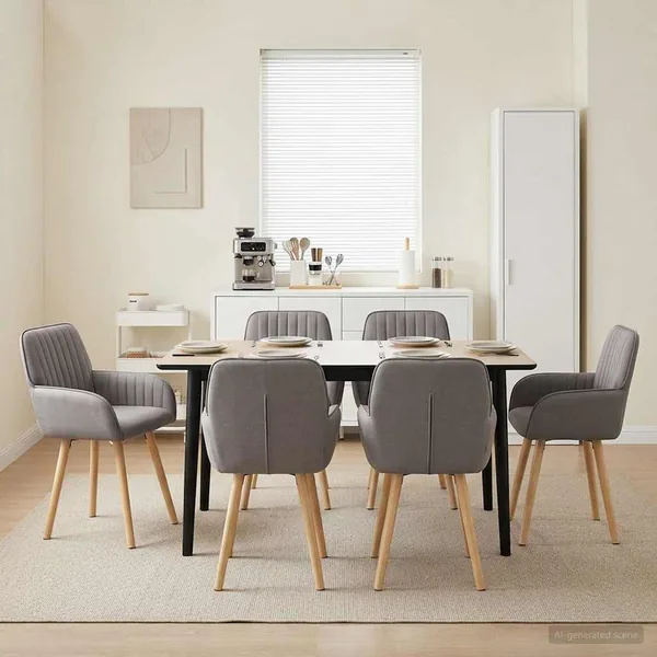 Chaises de salle à manger 6 pcs Tissu Taupe 56,5 x 50 x 87,5 cm