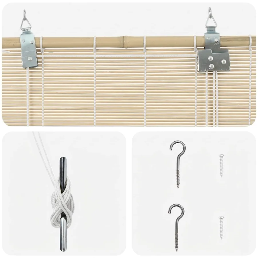 Store enrouleur Naturel 40 x 220 cm Bambou - 3