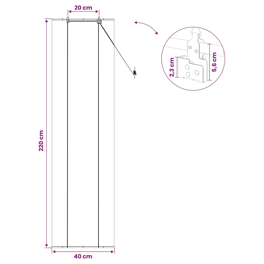 Store enrouleur Naturel 40 x 220 cm Bambou - 7