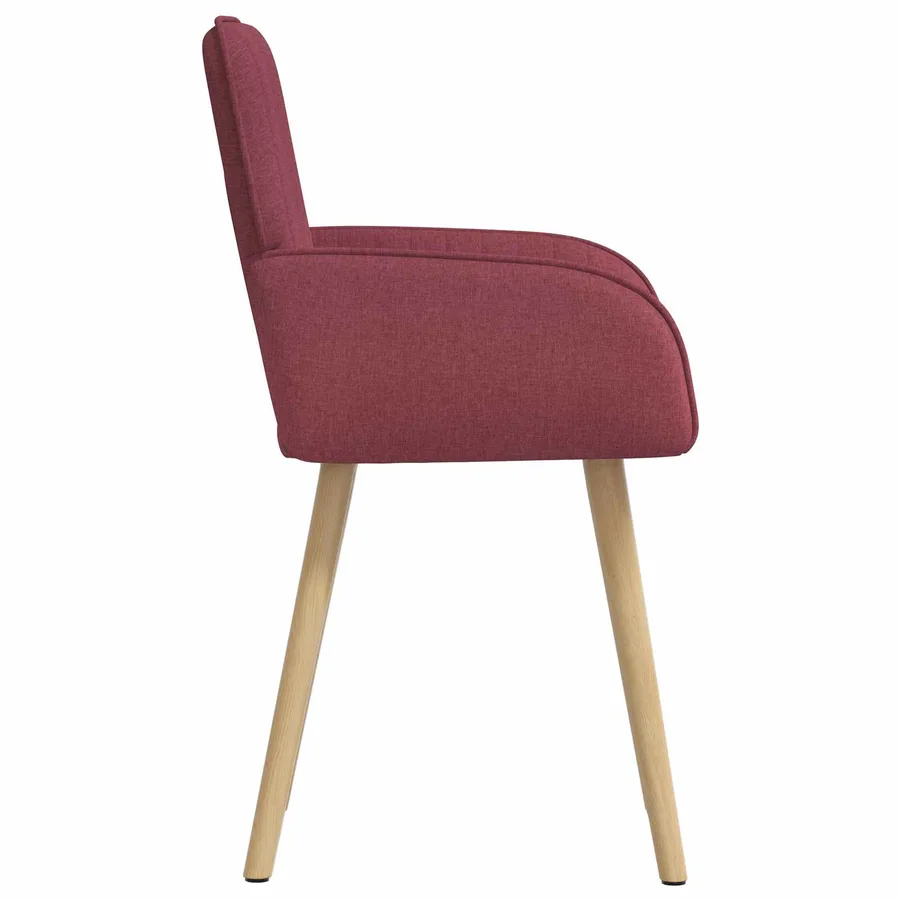 Chaises de salle à manger 6 pcs Tissu Bordeaux - 4
