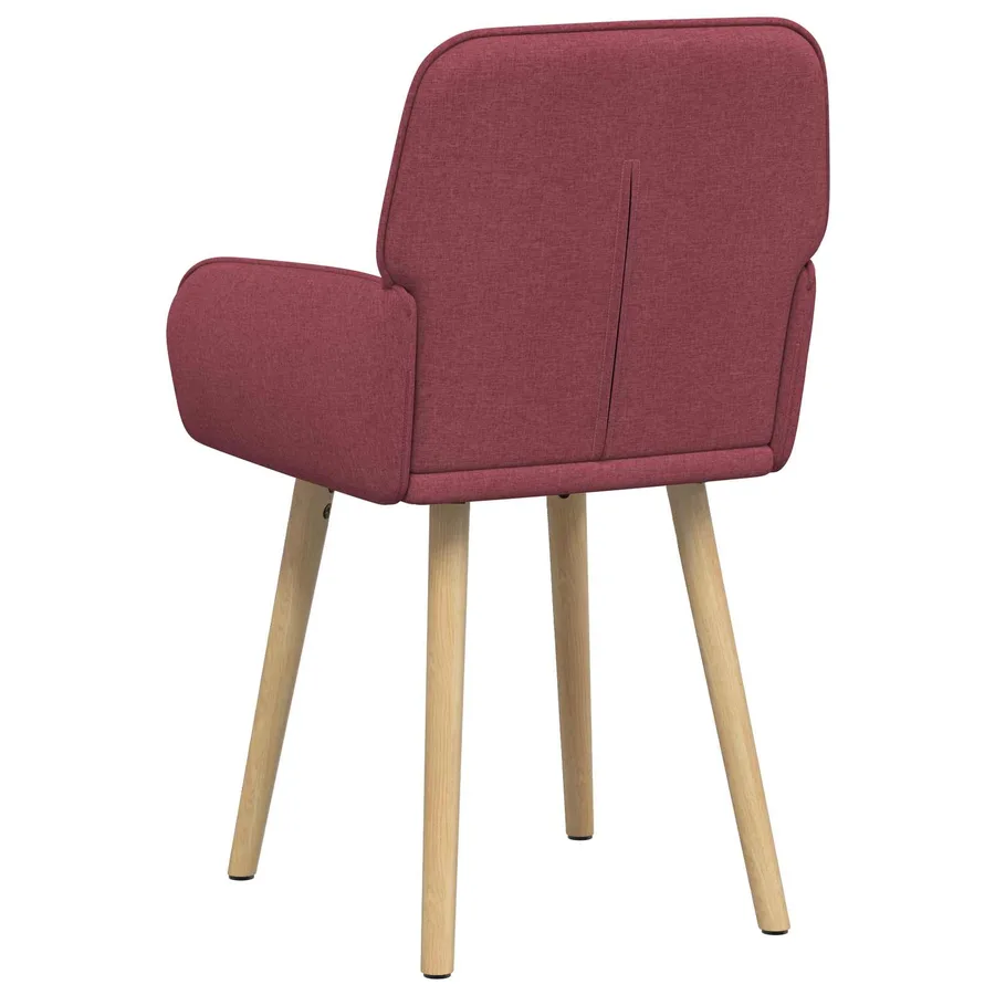 Chaises de salle à manger 6 pcs Tissu Bordeaux - 5