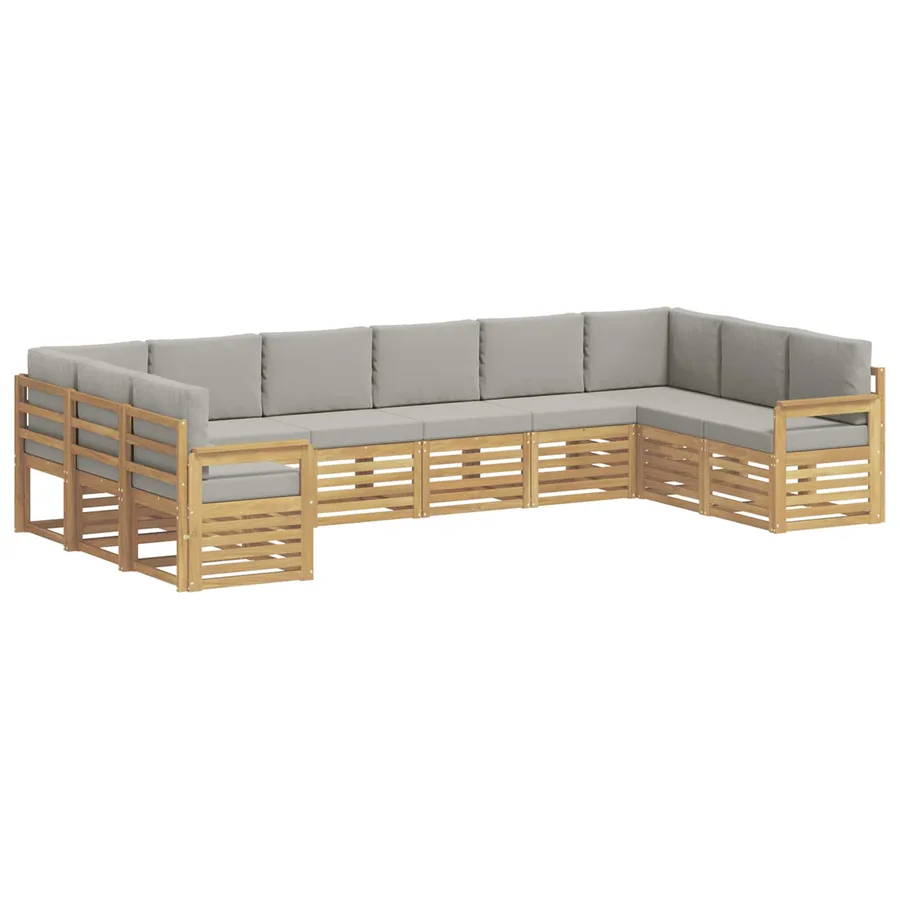 Ensemble de canapés d'extérieur 7 pcs Blanc et gris clair - 2