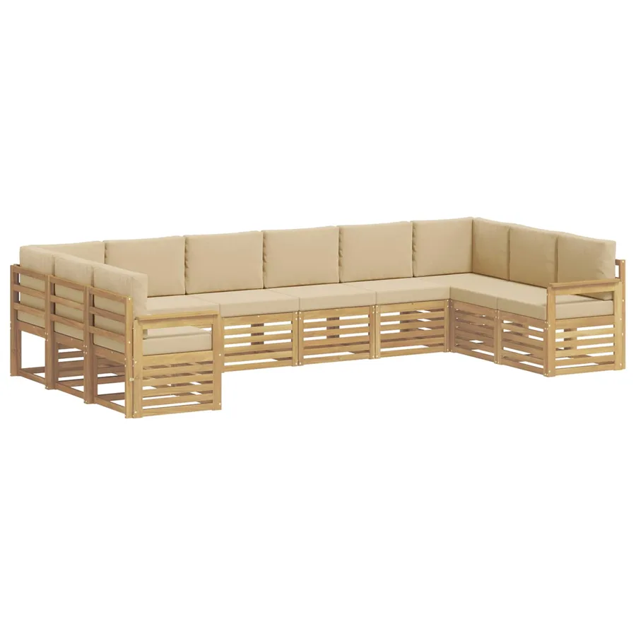 Ensemble de canapés d'extérieur 7 pcs Blanc et Beige - 2