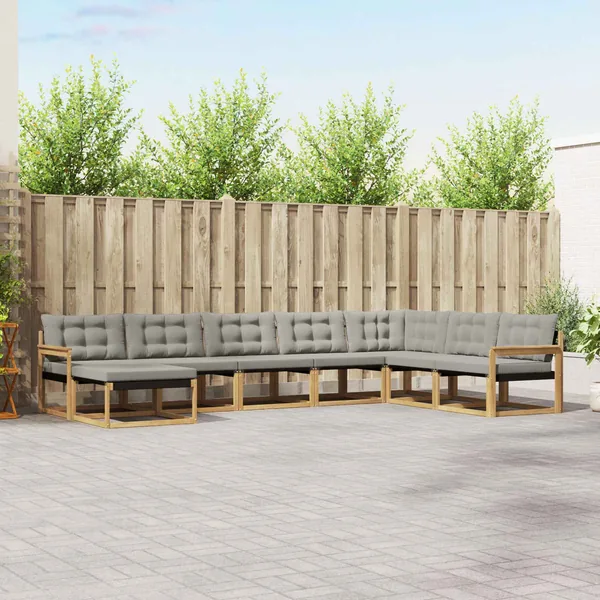 Ensemble de canapés d'extérieur 8 pcs Bois d'Acacia Massif