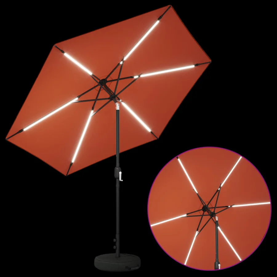 Parasol de jardin avec lumières LED et base 270 x 270 cm - 4