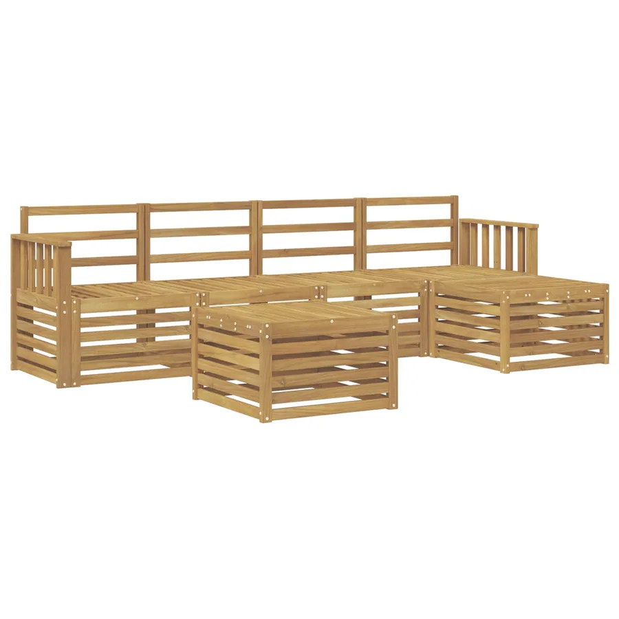 Ensemble de canapés d'extérieur 6 pcs Blanc 59 x 59 x 37 cm - 2