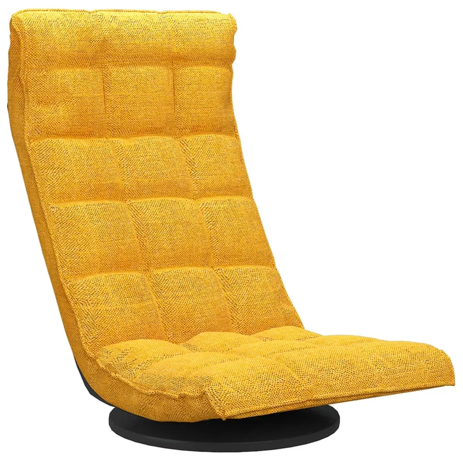 Chaise de sol pivotante Jaune moutarde Tissu - 2