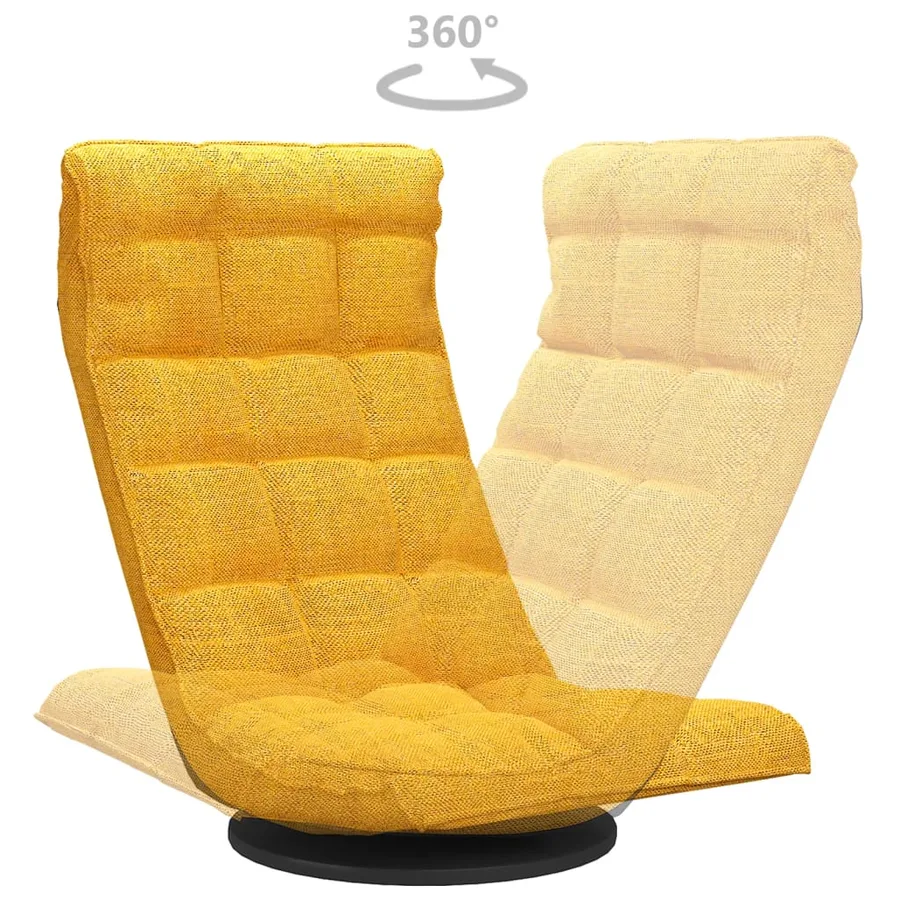 Chaise de sol pivotante Jaune moutarde Tissu - 5