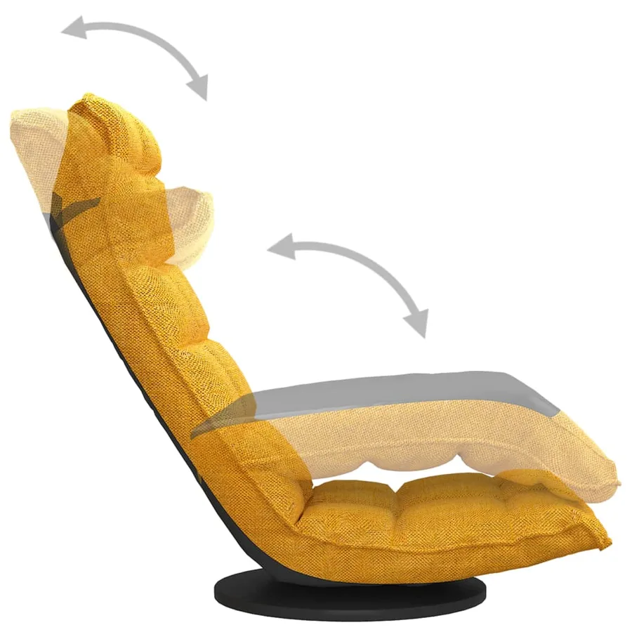 Chaise de sol pivotante Jaune moutarde Tissu - 6